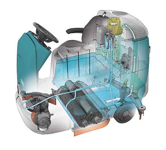T12 Lavadora de condutor sentado compacta a bateria alt 6